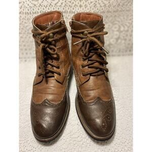 Polor Fox Jonah wingtip Faux Leather Ankle Boots, Grunge, western, men’s 6.5